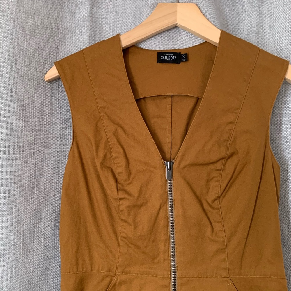 Kate Spade Saturday | Zipper Front Brown Dress